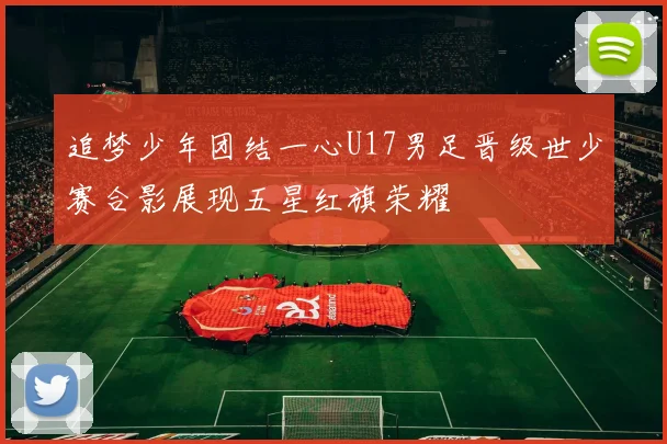 追梦少年团结一心U17男足晋级世少赛合影展现五星红旗荣耀